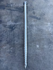 Screw pile F 76 x 2000 x 3.0-160 x 8 with M-type flange, vertical
